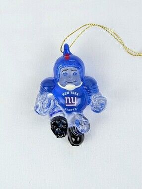 NY Giants Solid Glass Christmas Ornament Gift Boxed